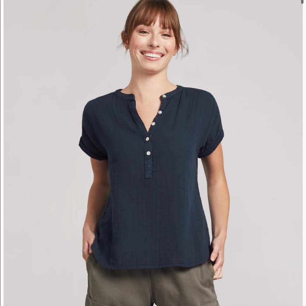 Faherty dream cotton gauze top